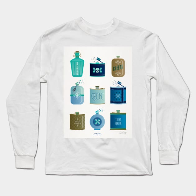 flasks blue Long Sleeve T-Shirt by CatCoq